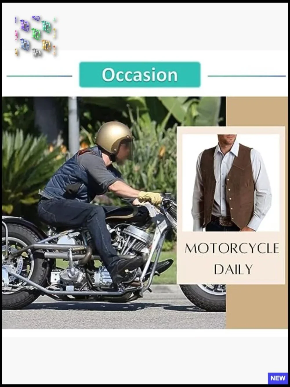 Retro Suede Leather Vest Regular Fit V-Neck 5 Button Casual Waistcoat